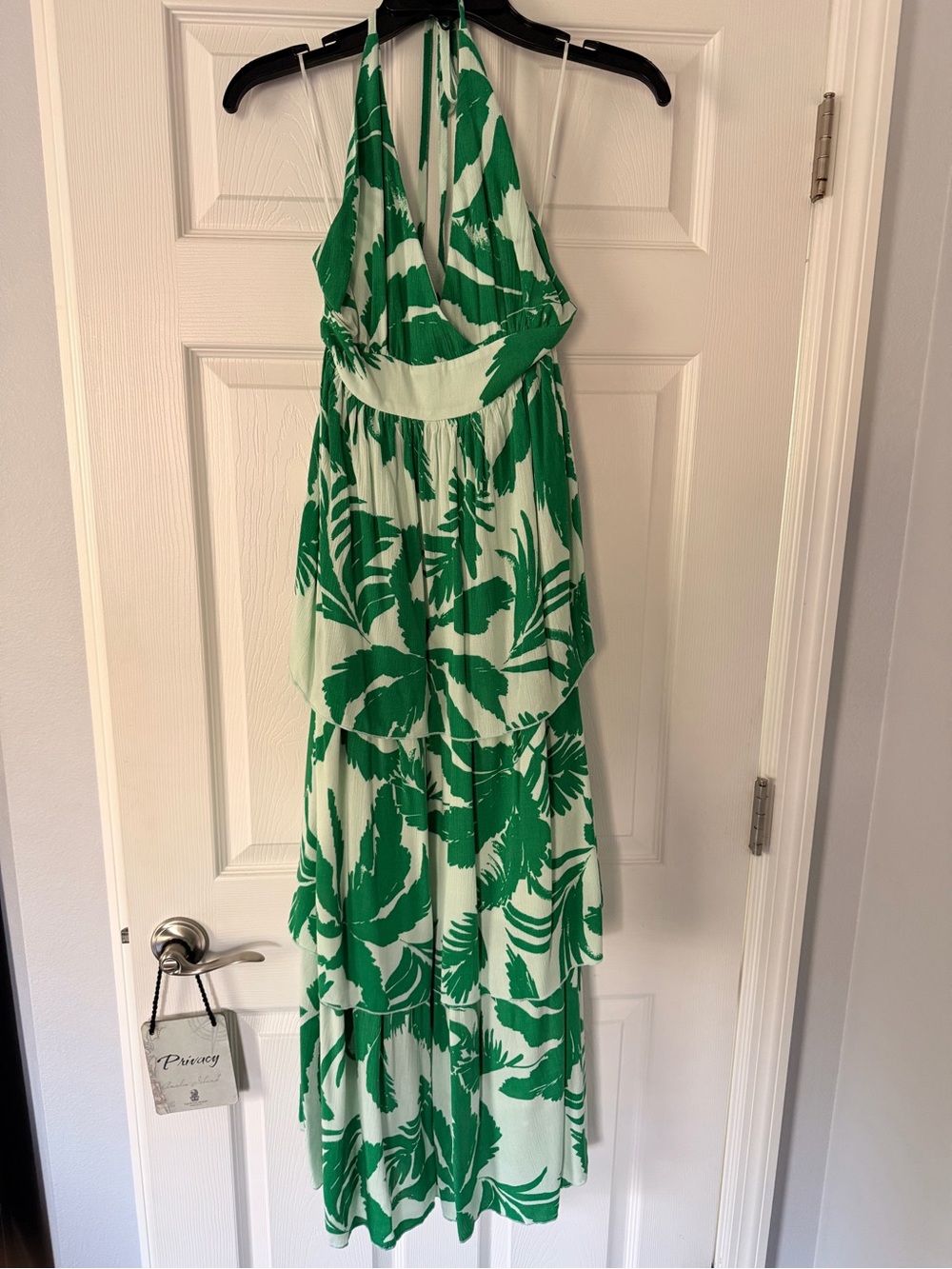 Promesa Green and light green Floral layered maxi Dress